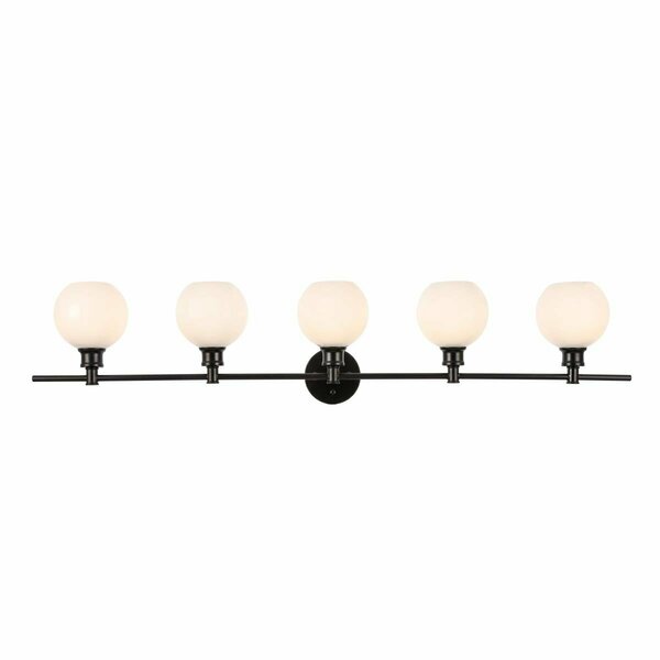 Cling Collier 5 Light Black & Frosted White Glass Wall Sconce CL2954192